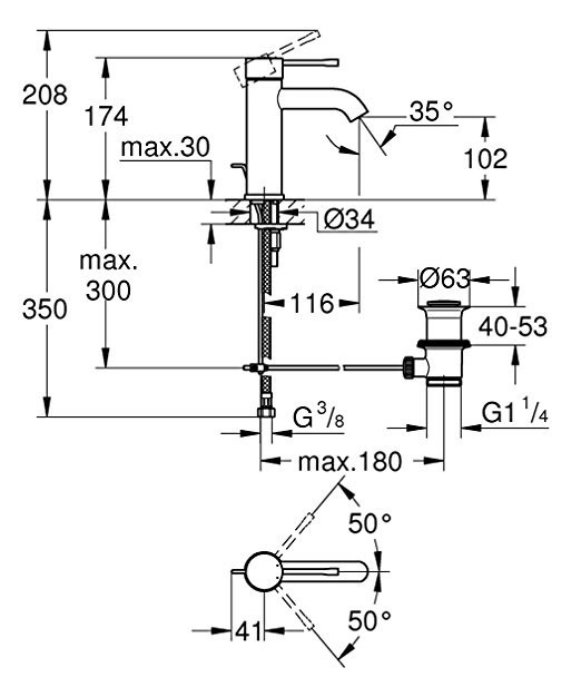 Vòi Lavabo Grohe 23589001 Nóng Lạnh