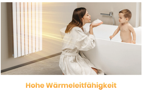 Bộ tản nhiệt phẳng dạng đứng màu trắng kích thước 1800x620 mm, sử dụng nước nóng, kết nối trung tâm, chất liệu thép không gỉ.