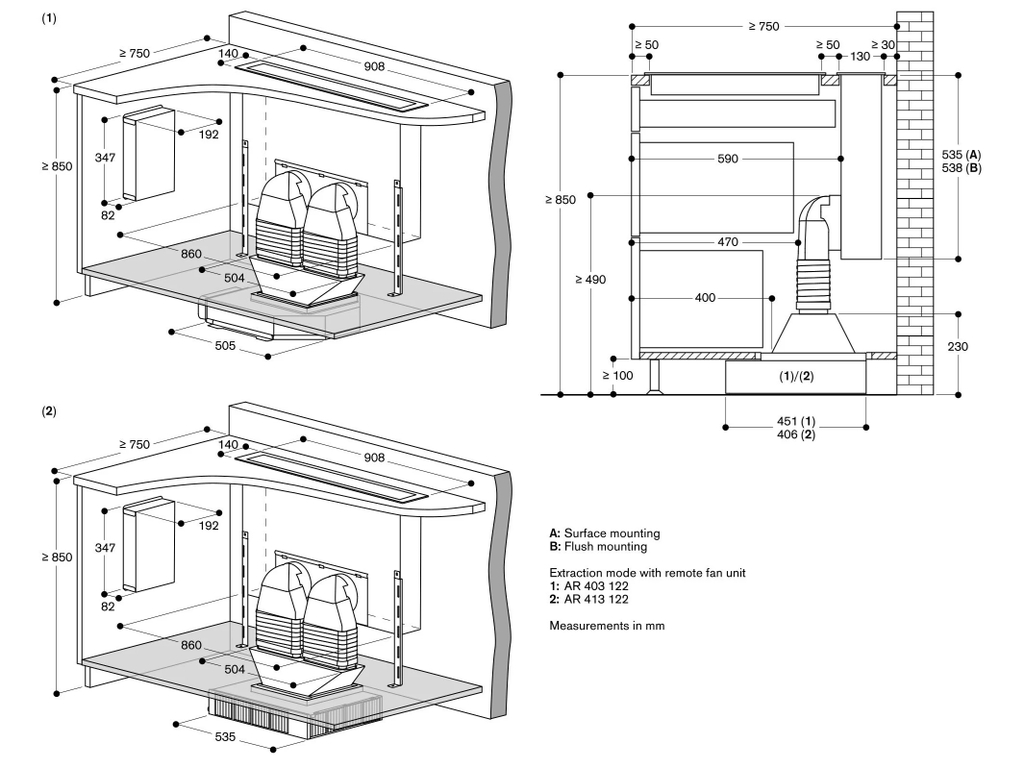 Hút mùi âm bàn Gaggenau AL400192