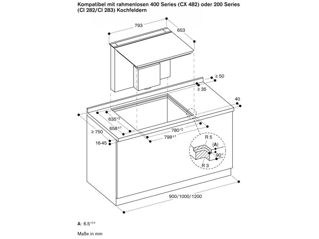 Hút mùi âm bàn Gaggenau AL200180 - 80cm