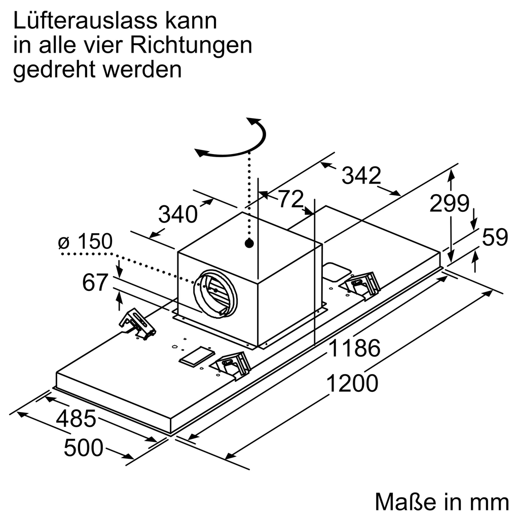 Hút mùi âm tủ/âm trần Siemens LR27CBS20 iQ500 - 120cm