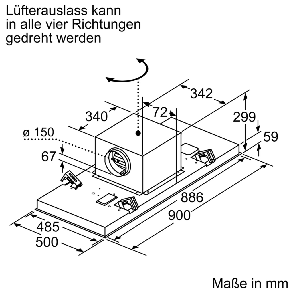 Hút mùi âm tủ/âm trần Siemens LR97CBS20 iQ500 - 90cm