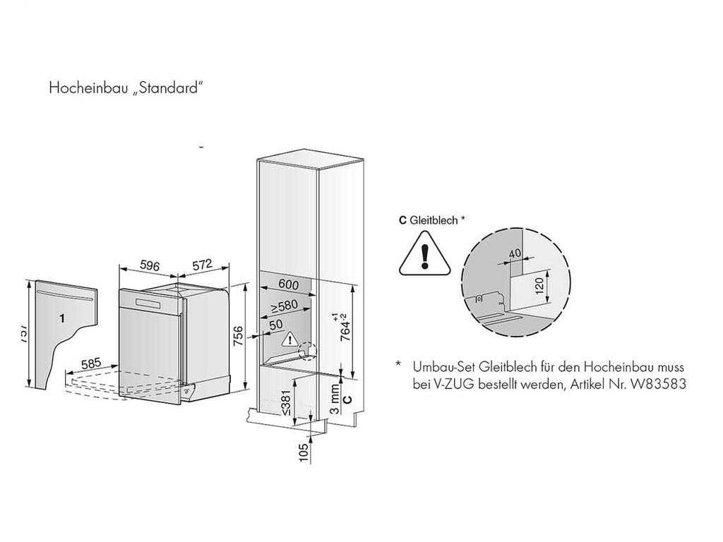 Máy rửa bát âm tủ V-Zug AS6T41120