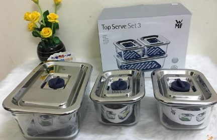 Set 3 hộp thủy tinh đựng thực phẩm WMF