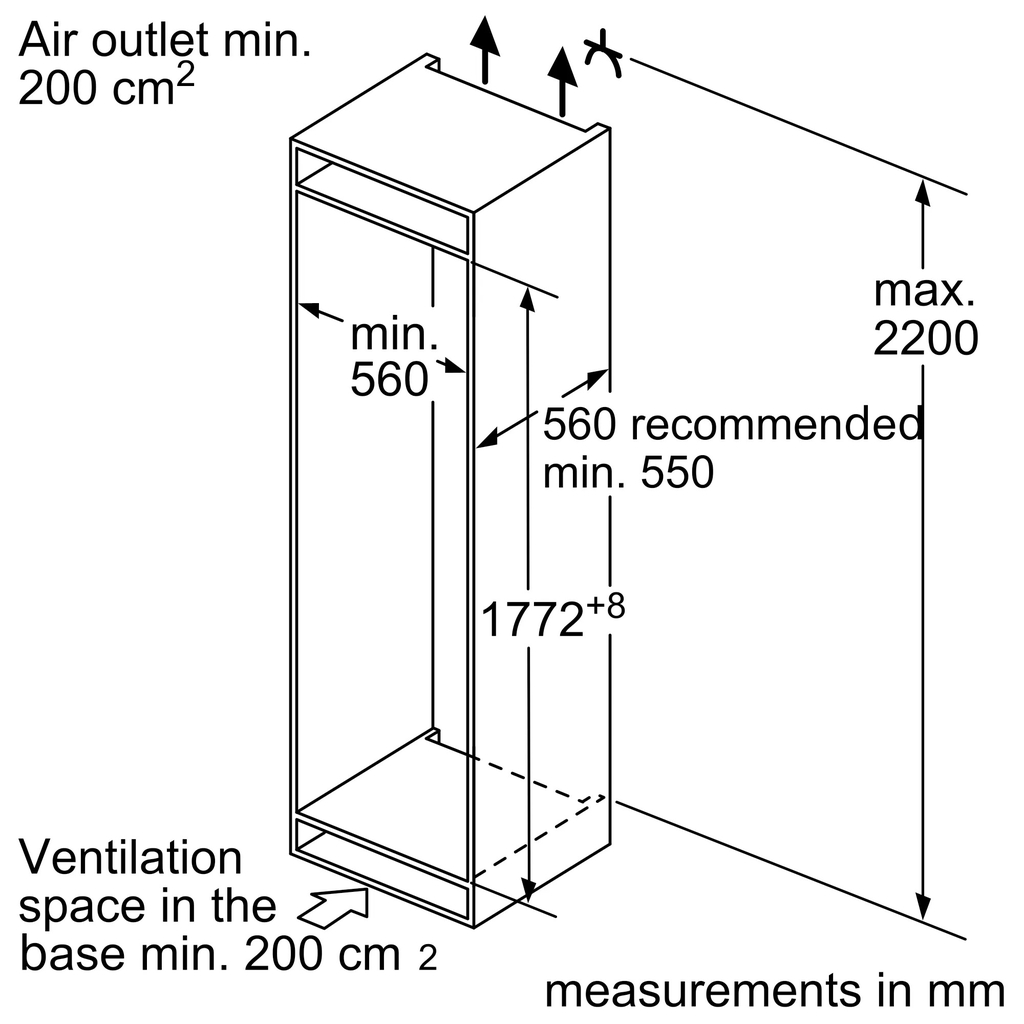 Tủ mát âm tủ Siemens KI86SAF30