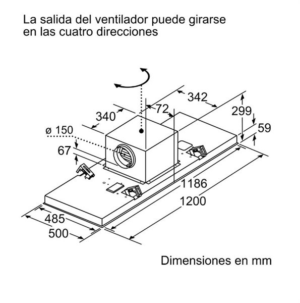 Hút mùi âm trần/ âm tủ Siemens LR27CBS20 - 120cm