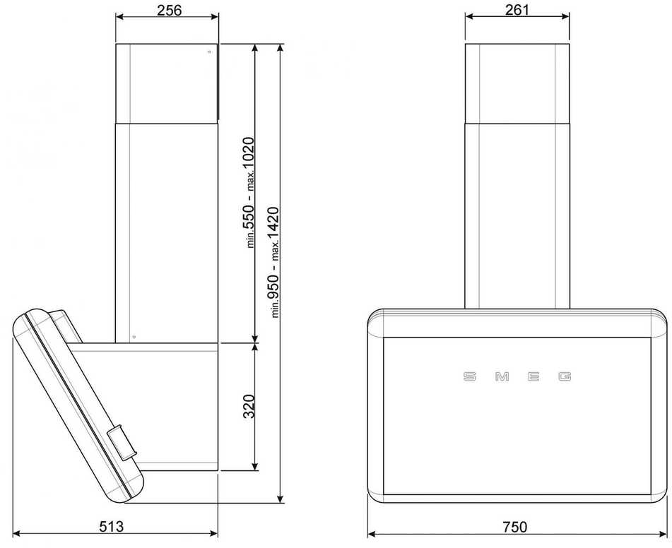 Máy hút mùi Smeg KFAB75WH