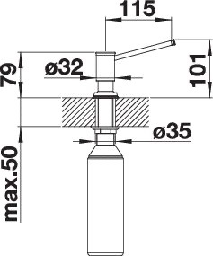Bình nhấn xà bông/ nước rửa bát BLANCO LIVIA Chrom 521291