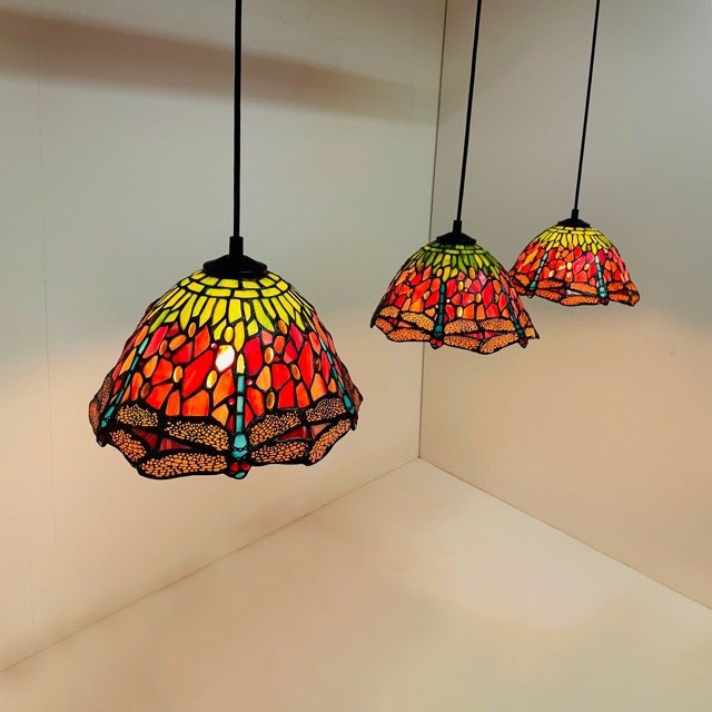 Đèn trần Tiffany Pendelleuchte Dragonfly C 25 Triple