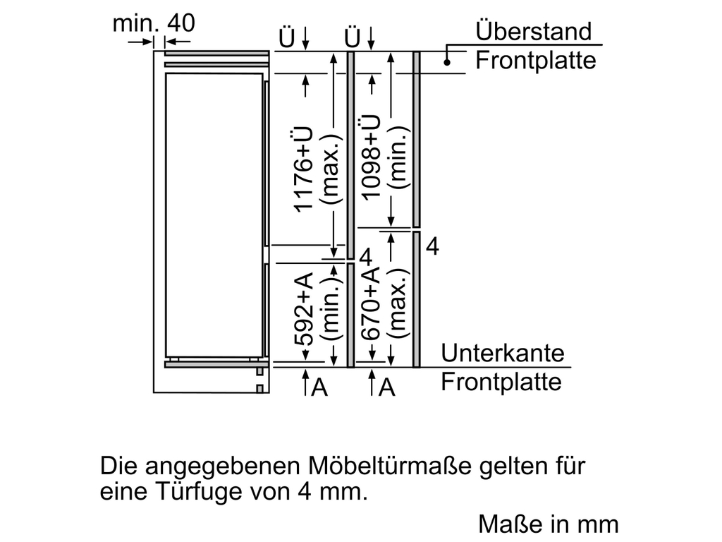 Tủ lạnh âm tủ (mát + đông) Bosch KIV87NSF0