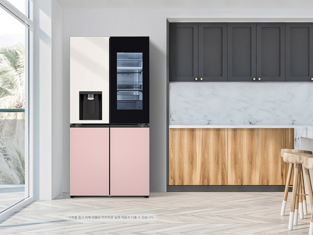 Tủ lạnh Side by Side LG Dios W822GBP452S 820L - Màu Be-Hồng
