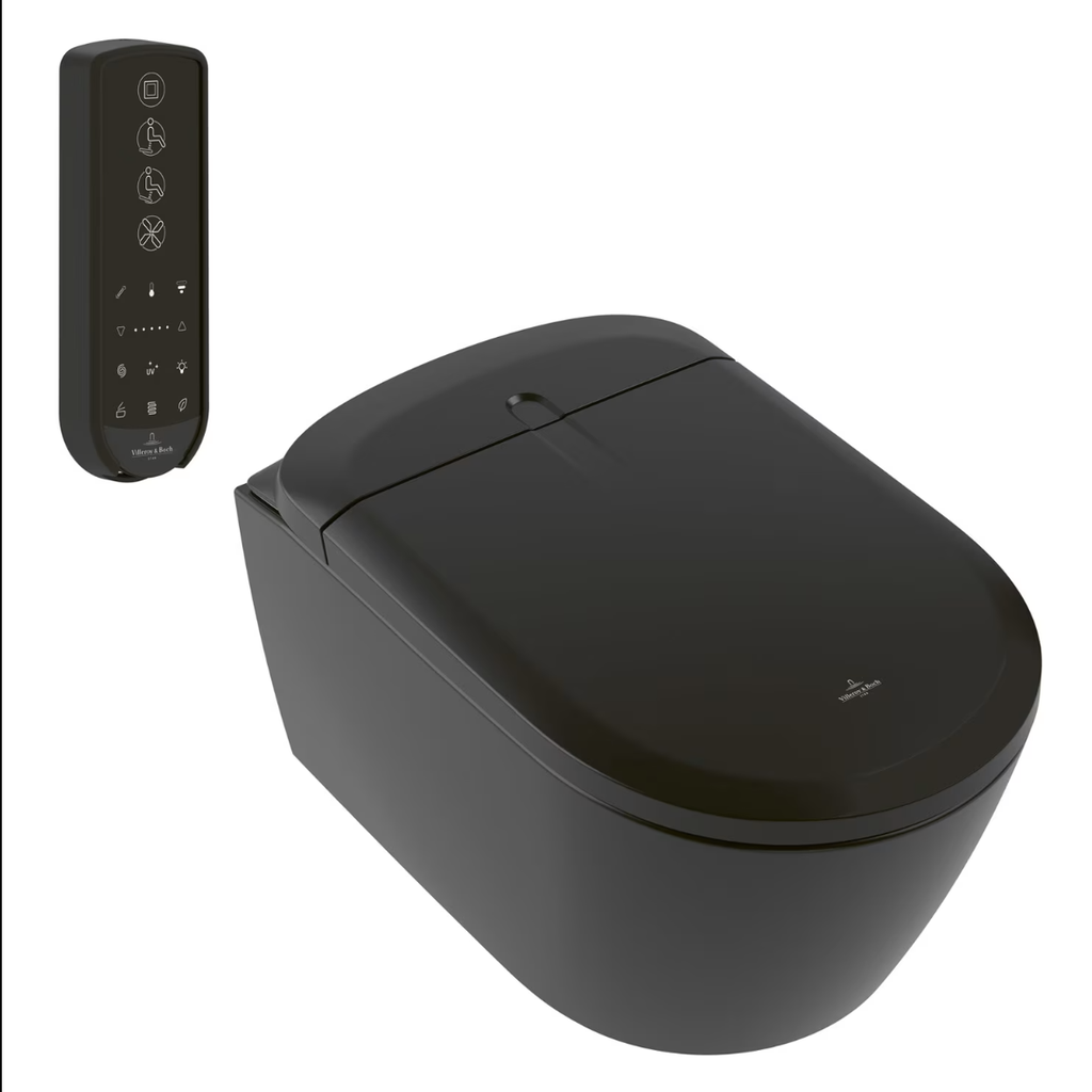 Bồn cầu điện tử treo tường Villeroy & Boch ViClean Supreo Select CeramicPlus Black