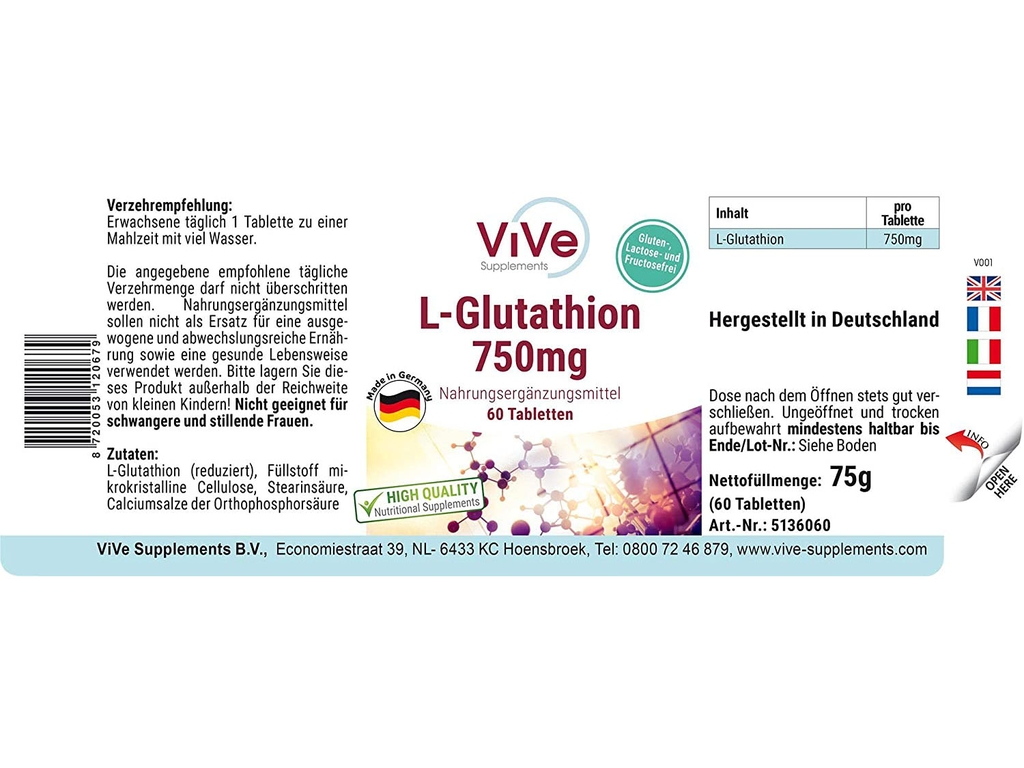 Viên uống Vive L-Glutathion 750mg