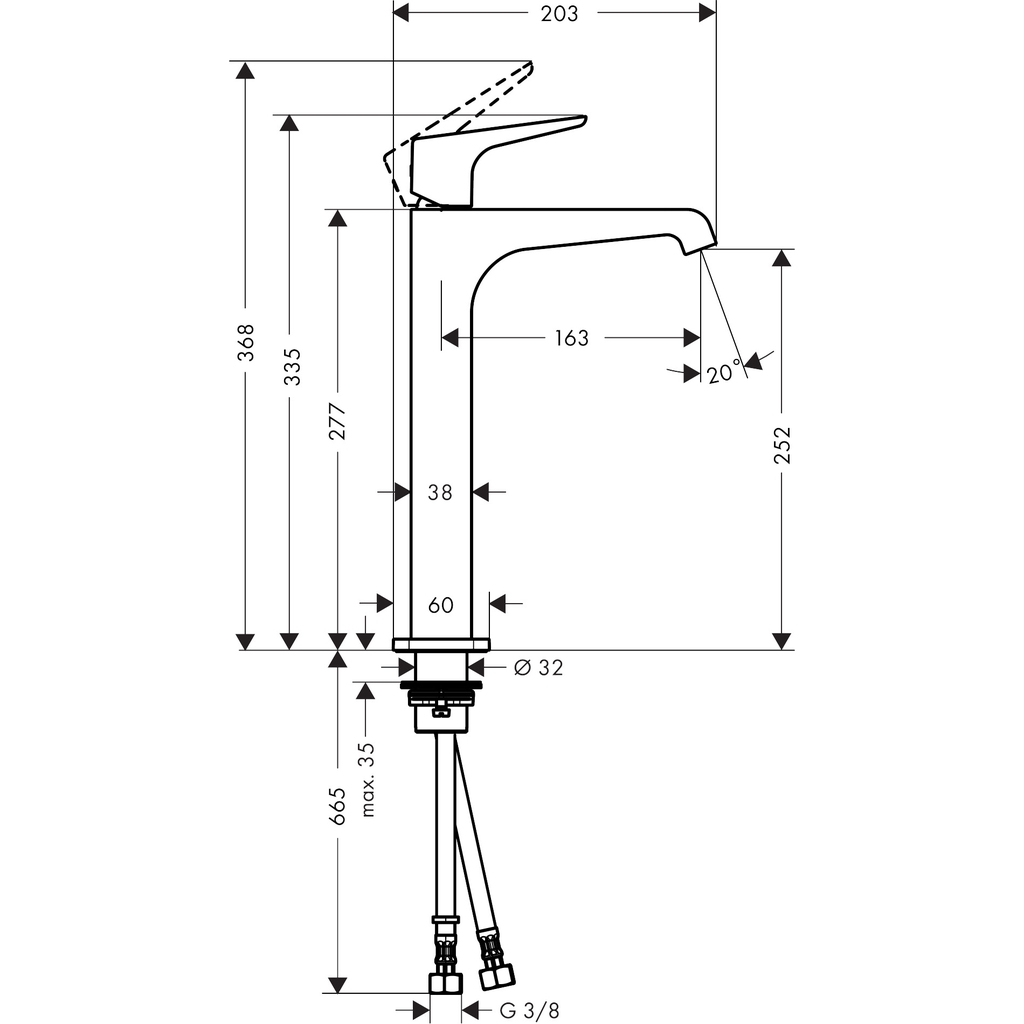 Vòi lavabo AXOR Citterio E 250 36113000