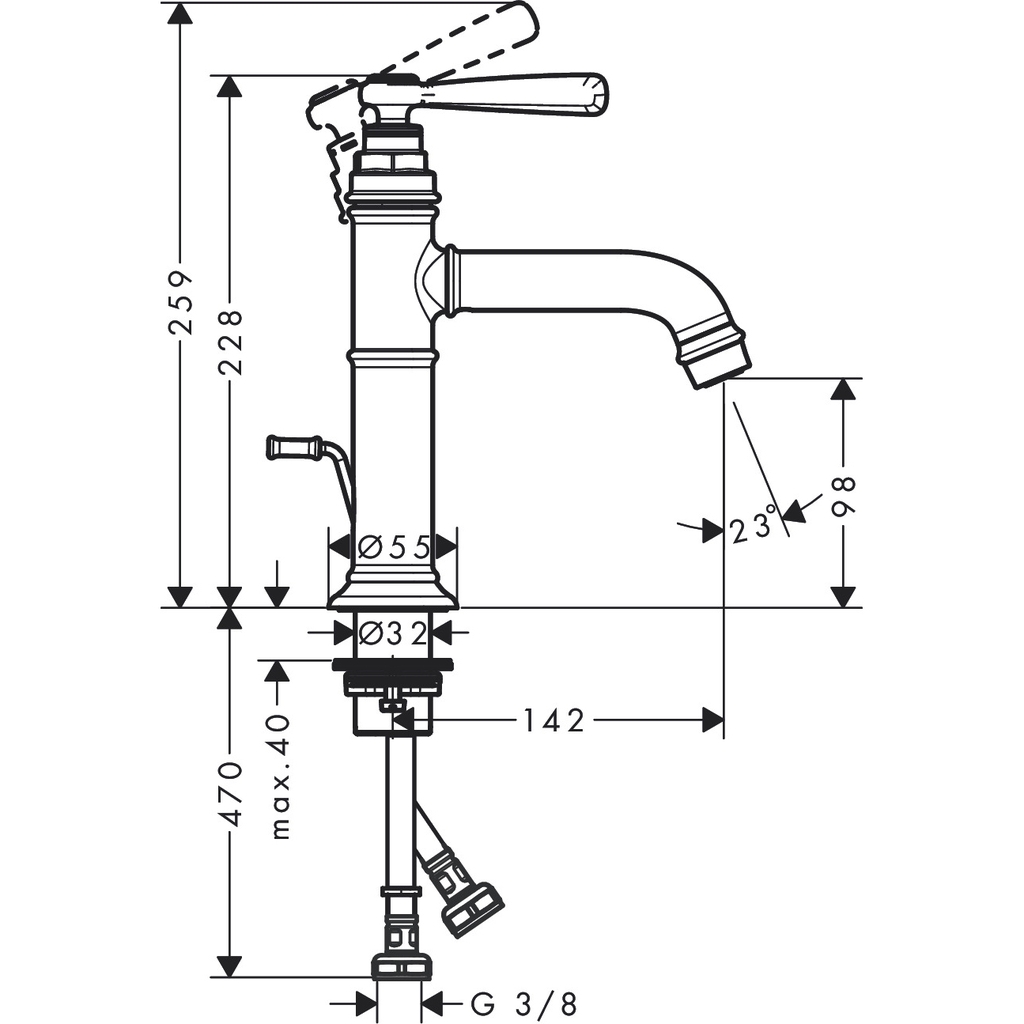 Vòi lavabo AXOR Montreux 100 16515000