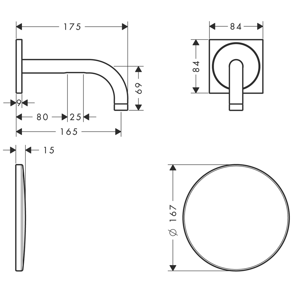 Vòi lavabo cảm ứng âm tường AXOR Uno 38119000