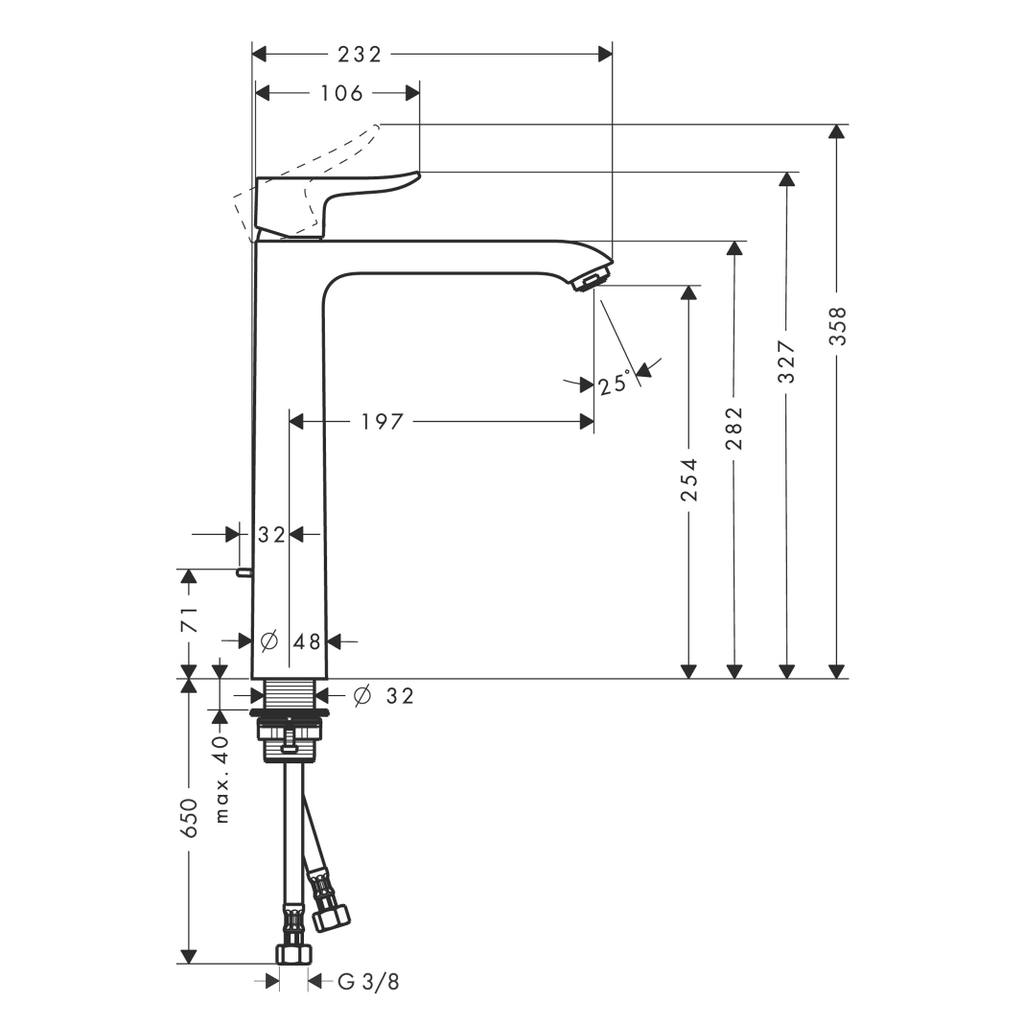 Vòi lavabo Hansgrohe Metris 260 31082000
