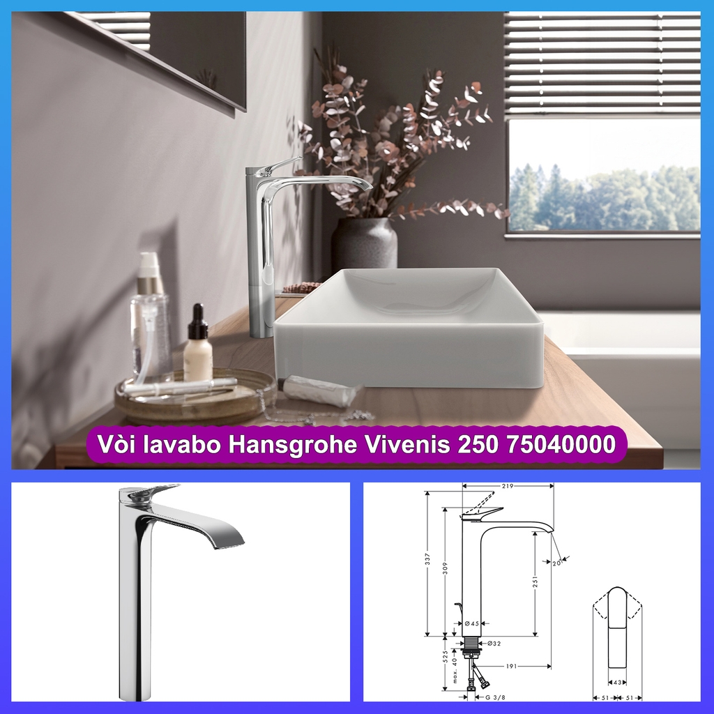 Vòi lavabo Hansgrohe Vivenis 250 XL