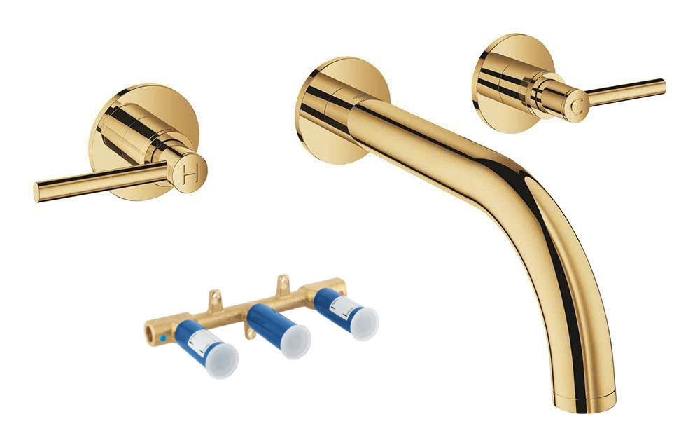 Vòi lavabo âm tường Grohe Atrio brushed warm sunset 20662DL0 và đế âm
