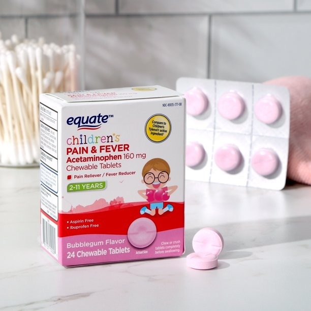VIÊN NHAI GIẢM ĐAU HẠ SỐT DÀNH CHO TRẺ EM EQUATE CHILDREN'S PAIN & FEVER ACETAMINOPHEN 160MG