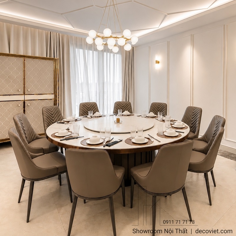 Bàn Ăn Tròn 12 Người Sang Trọng 2970S