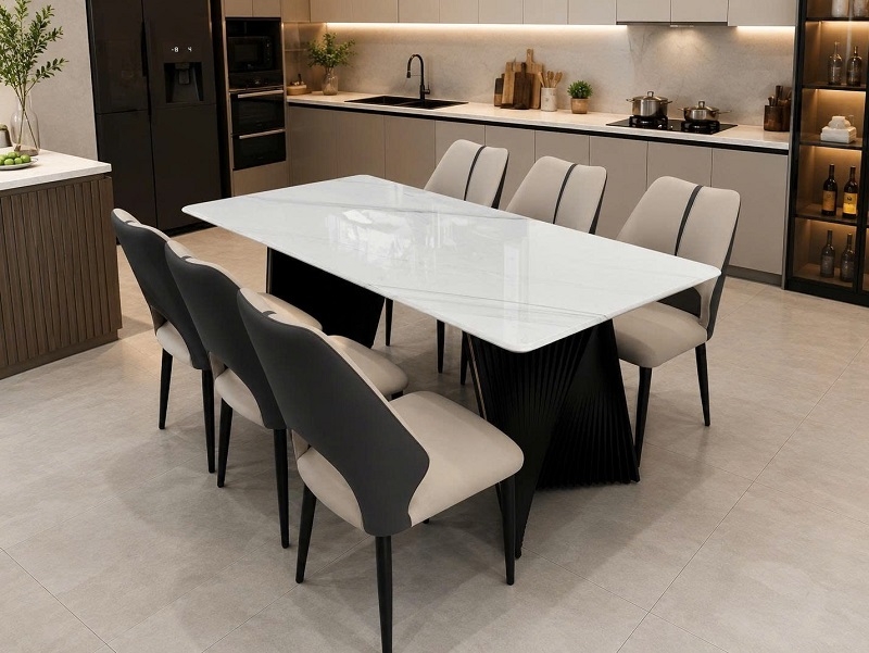 Bàn Ăn Mặt Đá 6 Ghế 2980S
