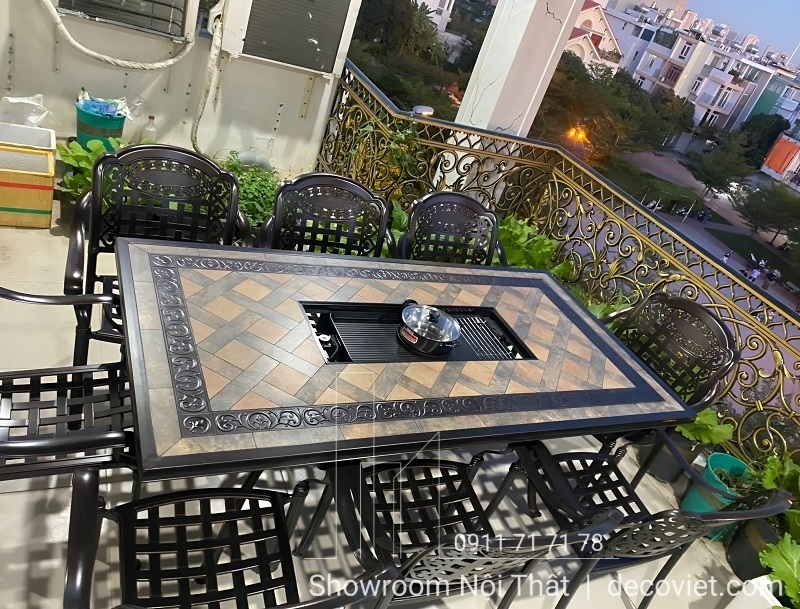 Bàn 8 Ghế Sân Vườn Cao Cấp 2076T