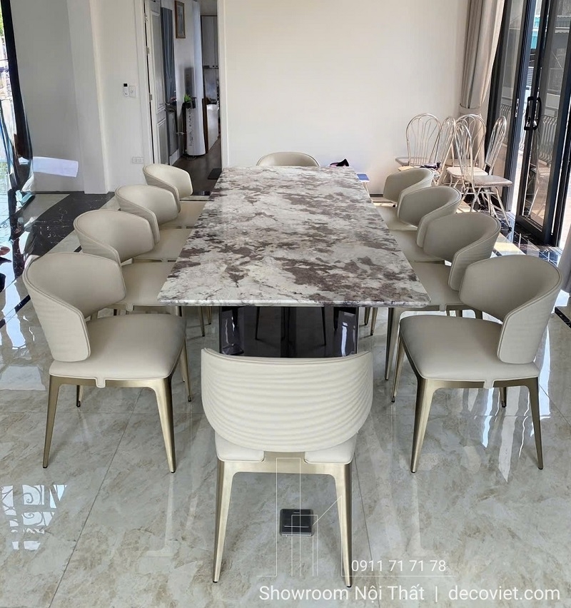 Bàn Ăn 10 Ghế Mặt Đá Cao Cấp 2931S