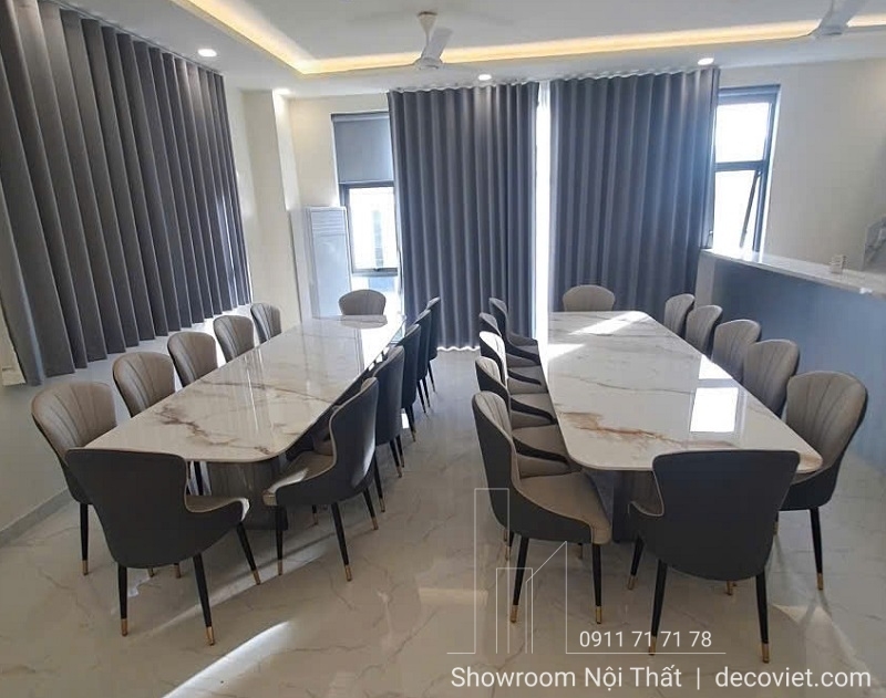 Bàn Ăn 12 Ghế Mặt Đá 3m2 2738S