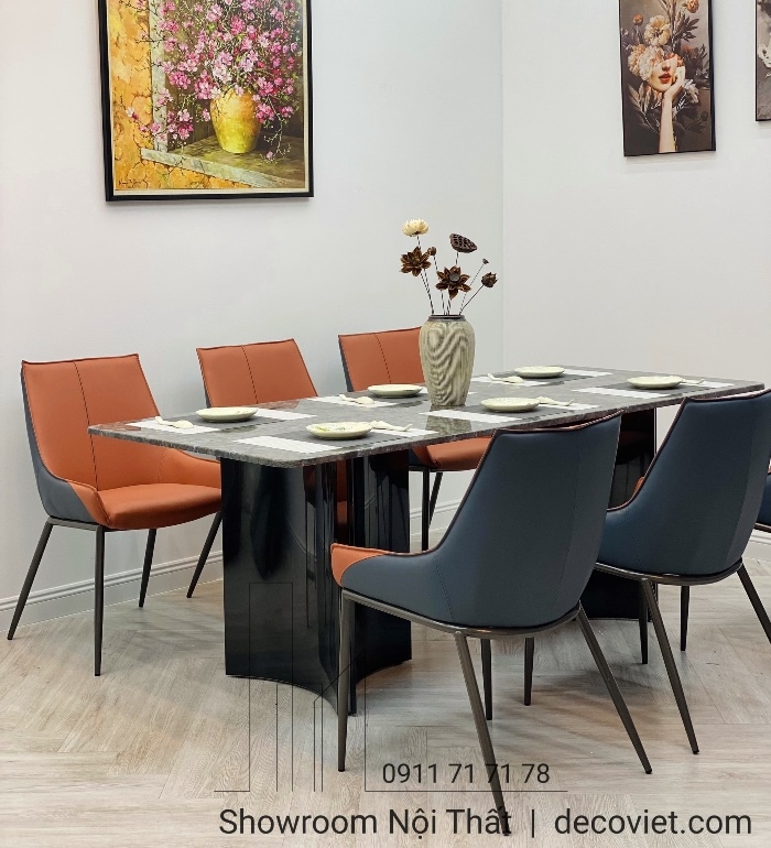 Bàn Ăn 1m8 Mặt Đá Marble Cao Cấp 1583S