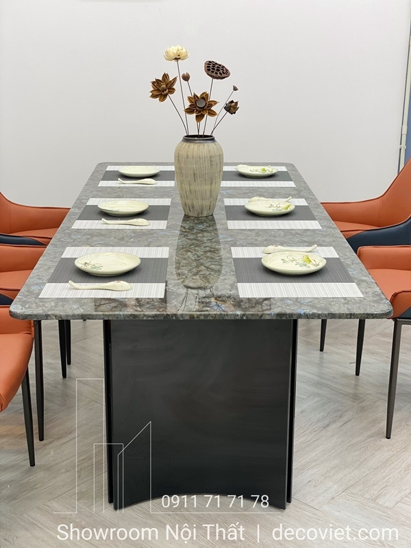 Bàn Ăn 1m8 Mặt Đá Marble Cao Cấp 1583S