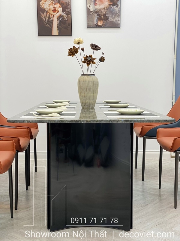 Bàn Ăn 1m8 Mặt Đá Marble Cao Cấp 1583S