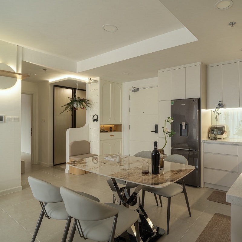 Bàn Ăn 4 Ghế Chân Inox Hiện Đại 2729S