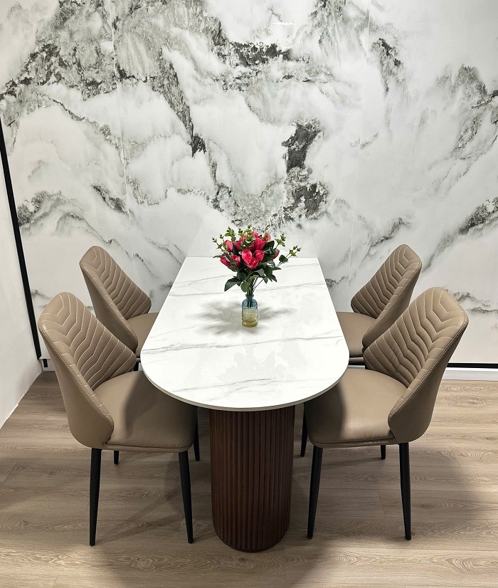 Bàn Ăn 4 Ghế Mặt Đá 2687S