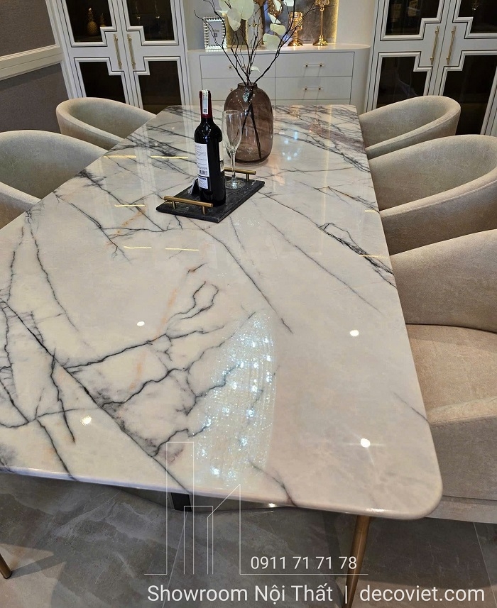 Bàn Ăn 6 Ghế Cao Cấp Mặt Đá 2799S