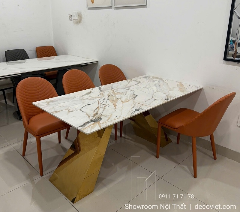 Bàn Ăn 6 Ghế Chân Inox Hiện Đại 2795S