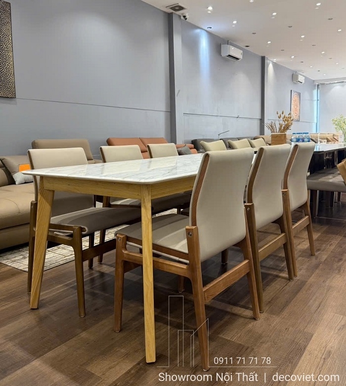 Bàn Ăn 6 Ghế Gỗ Mặt Đá 2934S