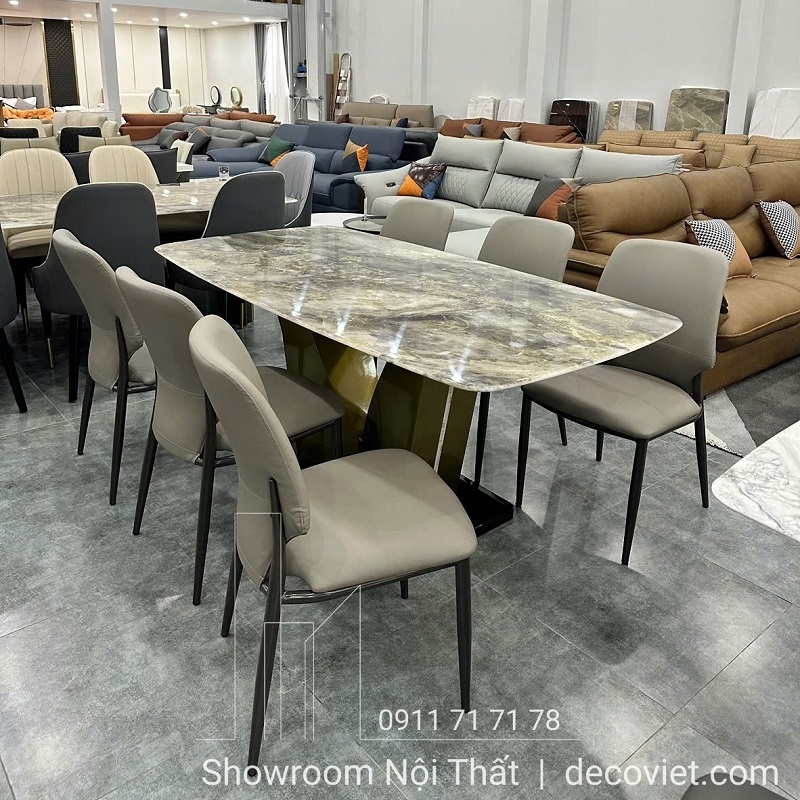 Bàn Ăn 6 Ghế Mặt Đá Cẩm Thạch 2374S