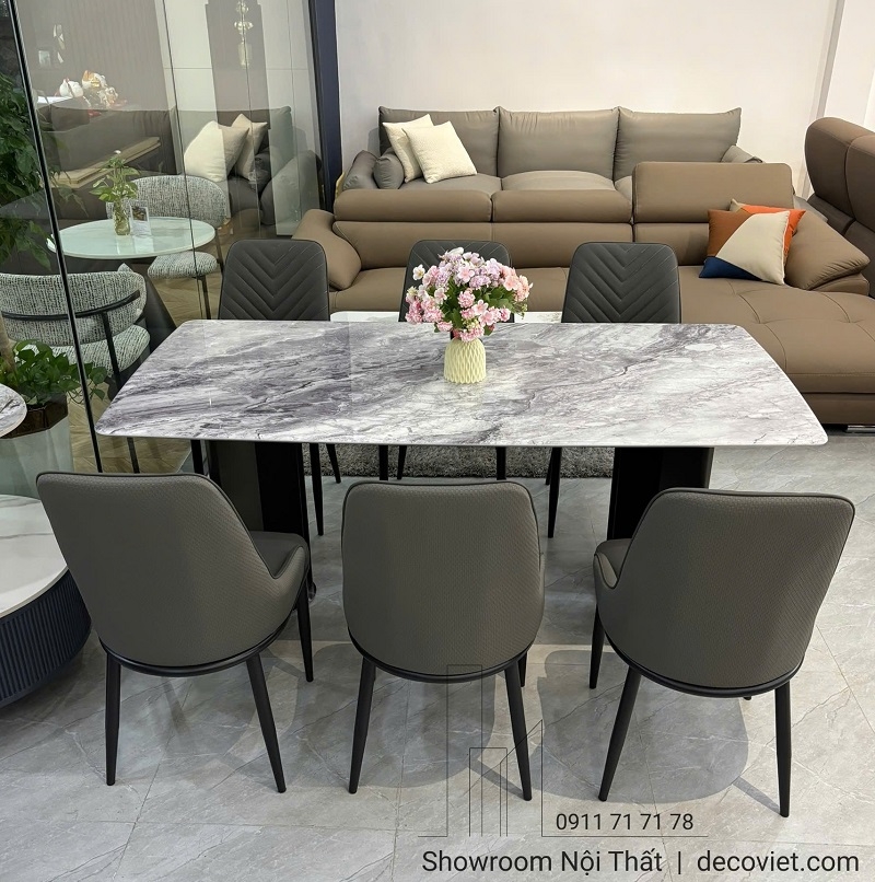 Bàn Ăn 6 Ghế Mặt Đá Tự Nhiên 2897S
