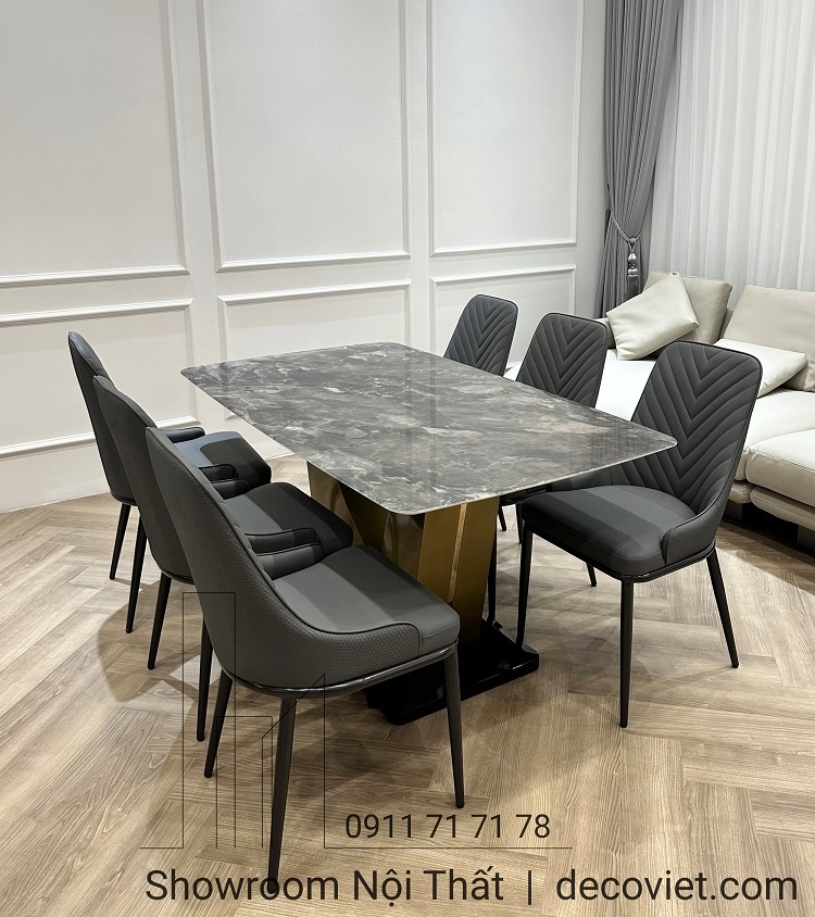 Bàn Ăn 6 Người Mặt Đá Cẩm Thạch 1736S