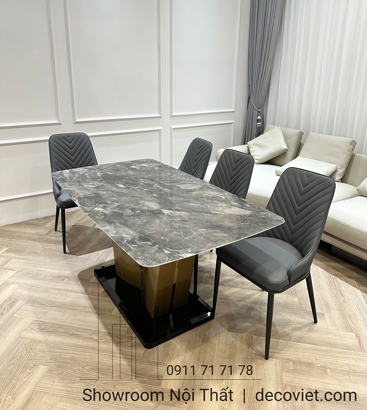 Bàn Ăn 6 Người Mặt Đá Cẩm Thạch 1736S