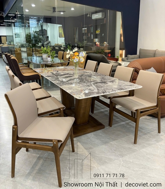 Bàn Ăn 8 Ghế Gỗ Sồi Nga Cao Cấp 2733S