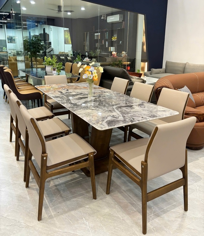Bàn Ăn 8 Ghế Gỗ Sồi Nga Cao Cấp 2733S