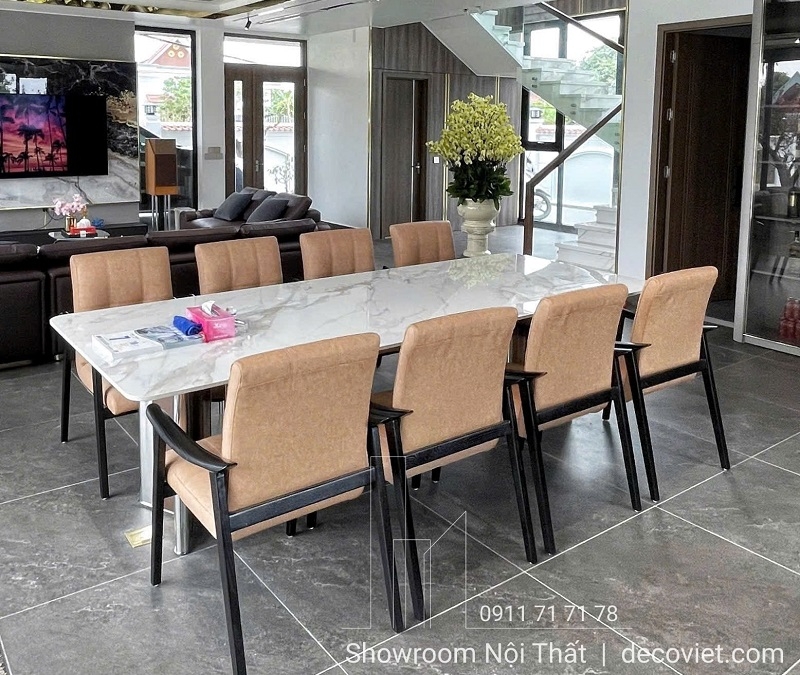 Bàn Ăn 8 Ghế Mặt Đá Cao Cấp 2834S