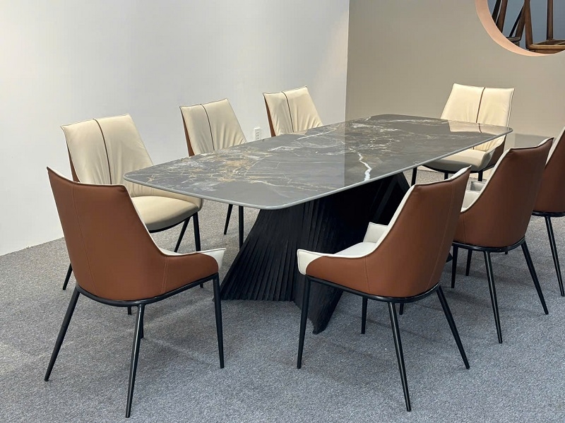 Bàn Ăn 8 Ghế Mặt Đá Nhập Khẩu 2306S
