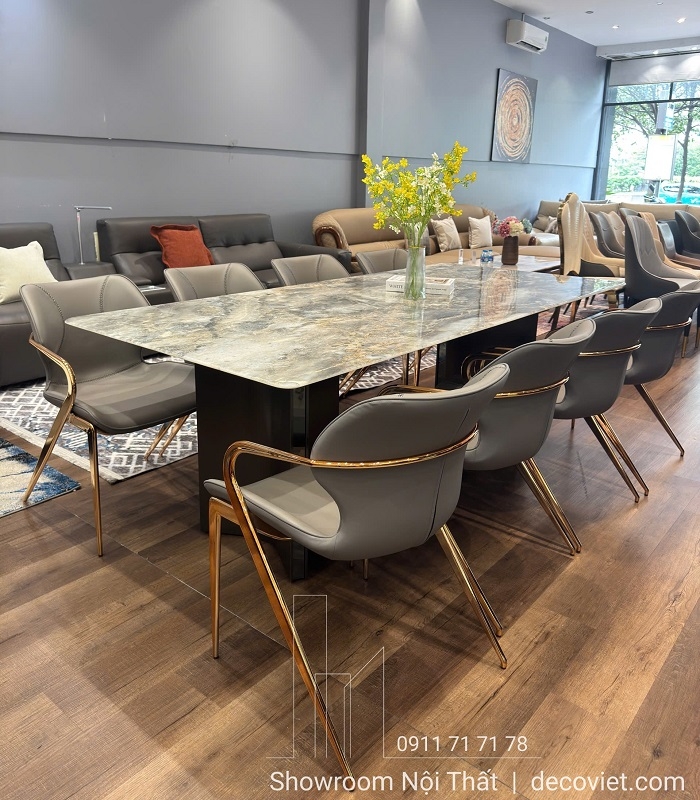 Bàn Ăn 8 Ghế Mặt Đá Nhập Khẩu 2796S