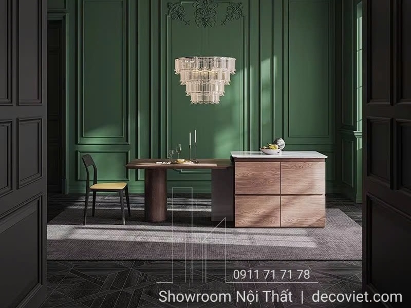 Bàn Ăn Kết Hợp Bàn Đảo Bếp 2341S