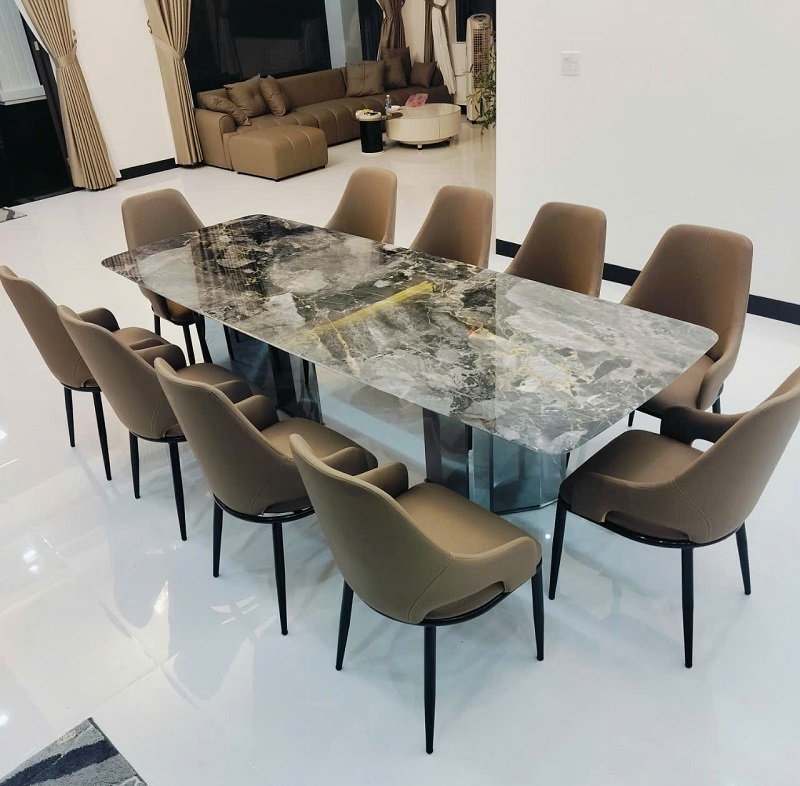 Bàn Ăn Mặt Đá 10 Ghế 2m6 2228S
