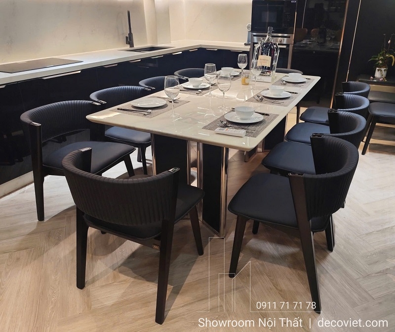 Bàn Ăn Mặt Đá 10 Ghế Cao Cấp 2887S