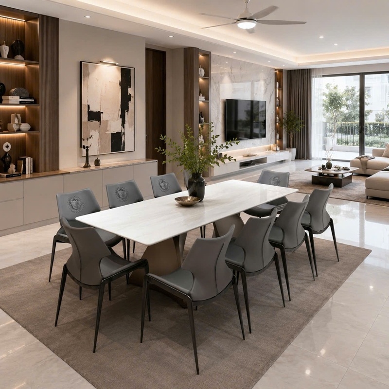 Bàn Ăn Mặt Đá 10 Người 2996S